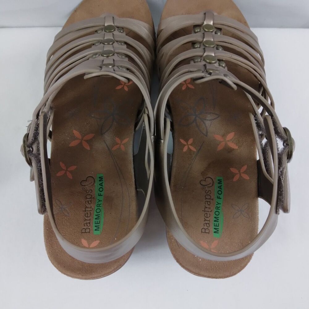 Baretraps Hydee Sandals Gladiator Bronze Adjustable Strappy Wedge Heels 8.5 M - Picture 10 of 11
